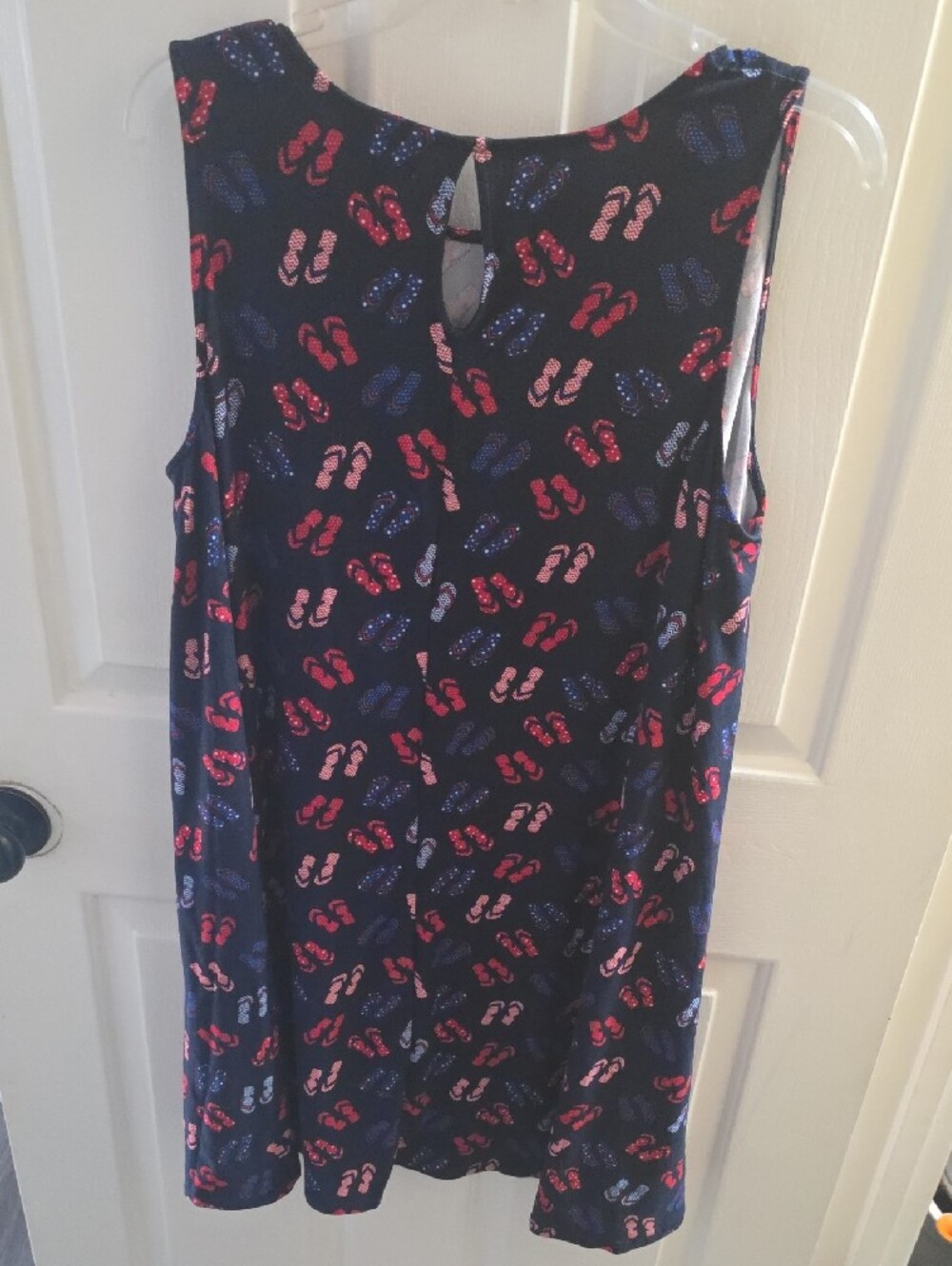 Liberty Park Navy Flip-Flop Print Swim Coverup with Red & Pink Accents - Picture 3 of 3